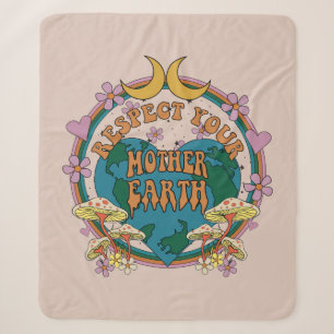 Retro Mother Earth Graphic der 70er Sherpadecke