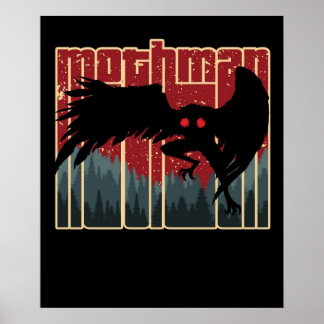 Retro Mothman Cool Vintager Cryptid Cartoon Origi Poster