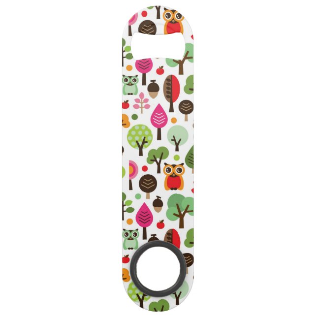 rétro motif de hibou d'arbre rose de feuille (Devant)