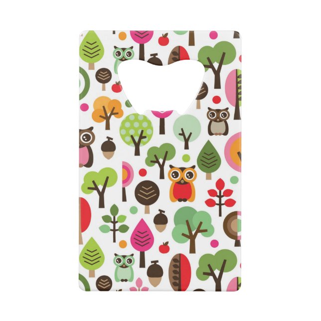 rétro motif de hibou d'arbre rose de feuille (Devant)