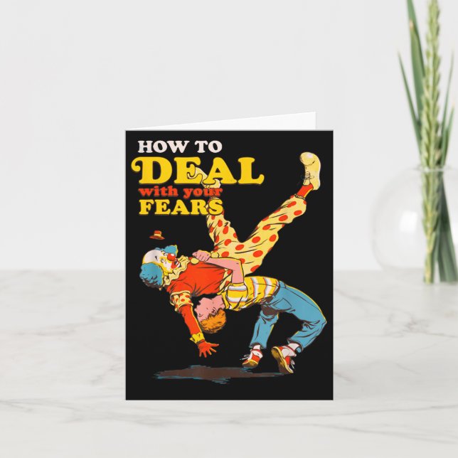 Retro Motivation Quote How To With Your Fears Funn Karte (Vorderseite)