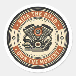 Retro Motorcycle Engine Badge Style Runder Aufkleber