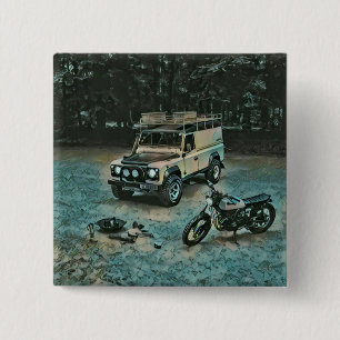 Retro-Motorrad Button