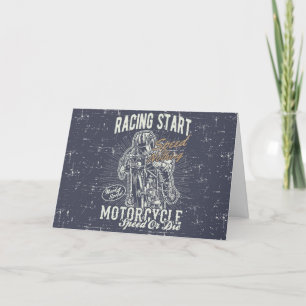 Retro Motorrad Design Grußkarte Dankeskarte