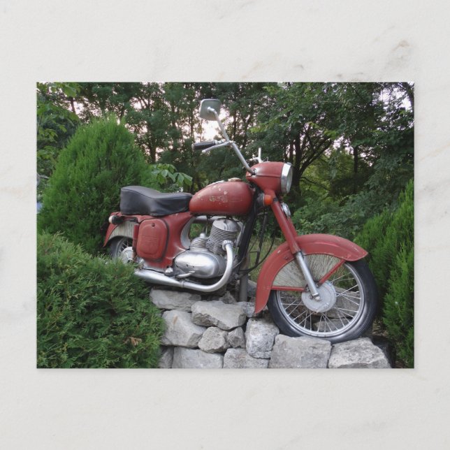 Retro Motorrad Postkarte (Vorderseite)
