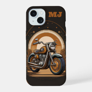 Retro-Motorrad-Vibes: Personalisiert  iPhone 15 Hülle