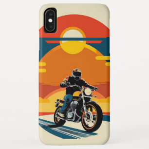 Retro-motorradfahrer bei sonnigem Sonnenuntergang Case-Mate iPhone Hülle