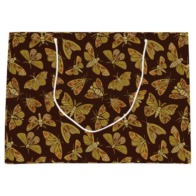 Retro-Motten der 1970er Große Geschenktüte (Vorderseite)