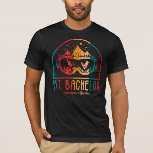 Retro Mount Bachelor Ski Sunset T - Shirt