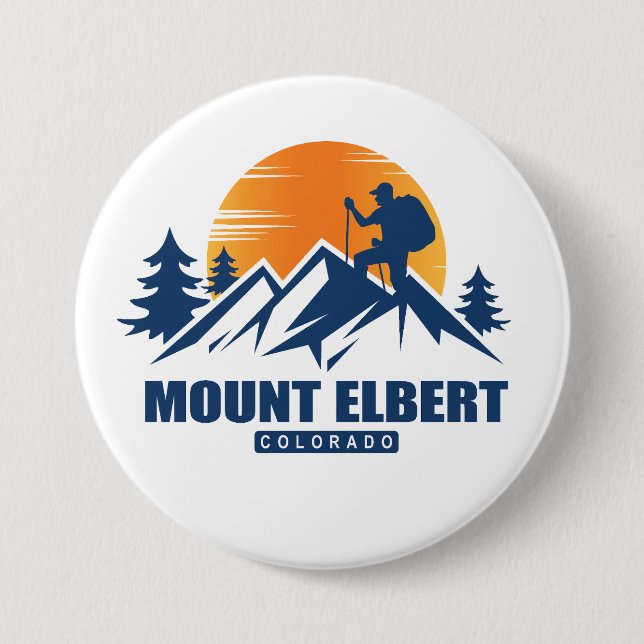 Retro Mount Elbert Hike T - Shirt Button (Vorderseite)