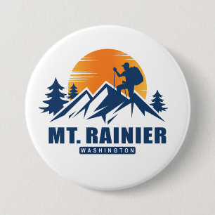 Retro Mount Rainier Wandern T - Shirt Button
