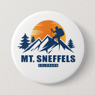 Retro Mount Sneffels Wandern T - Shirt Button