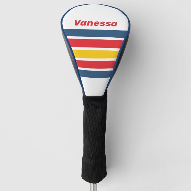 Retro Mountain Across Striping with Name Golf Headcover (Vorderseite)