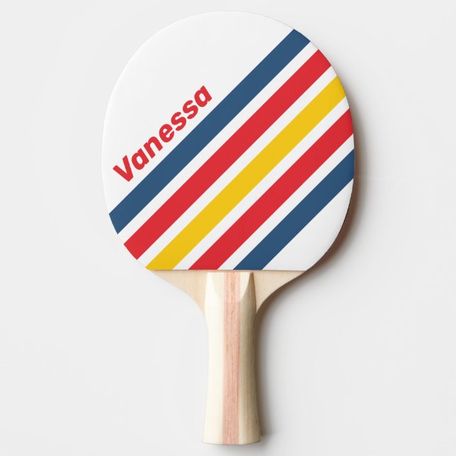 Retro Mountain Angled Striping with Name Tischtennis Schläger (Vorderseite)