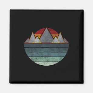 Retro Mountain Outdoors - Wandern, Camping, Felsen Magnet