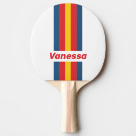 Retro Mountain Pin Stripes with Name Tischtennis Schläger