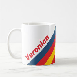 Retro Mountain Stripes with Name Kaffeetasse