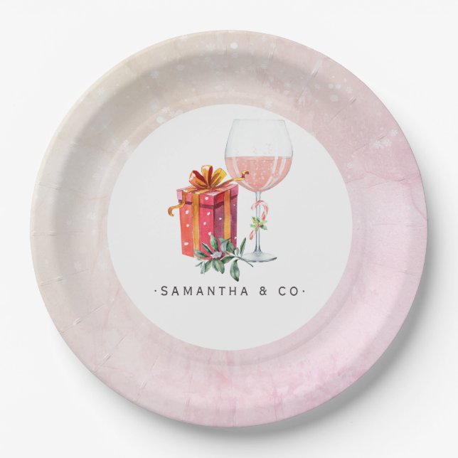 Retro Movie Christmas Party Pappteller (Vorderseite)