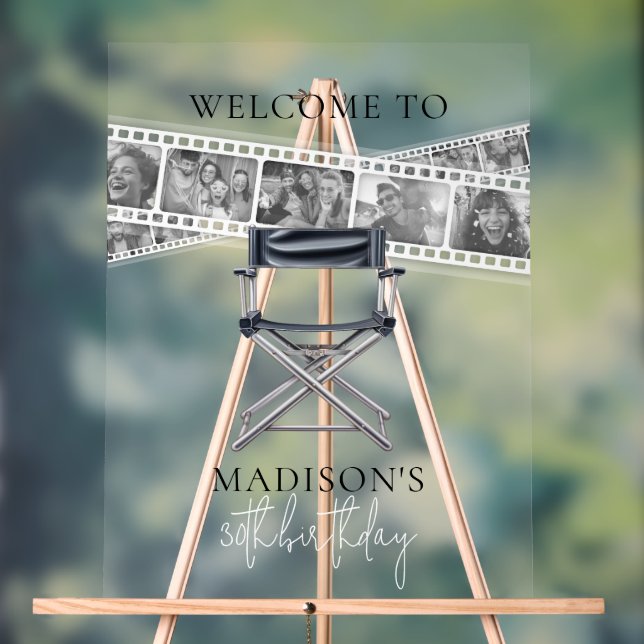 Retro Movie Night Film Strip Custom Photos Bienven (Neutre)