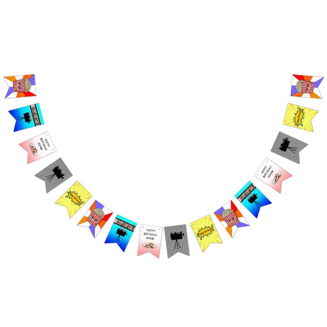 Retro Movie Night ThemenBirthday Banner (Alle)