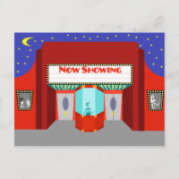 Retro Movie Theater Postkarte