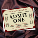 Retro Movie Ticket Einlass einer 50. Geburtstagspa Einladung<br><div class="desc">Tan braune und dunkelrot bordeauxroten Retro-Kino-Ticket Stub 12x18 50. Geburtstagsfeier Einladung. Personalisieren Sie es,  indem Sie Ihre Party-Details und ändern Sie das Alter zu Anzug Ihre Gelegenheit. Unisex Design für Männer und Frauen. Perfekt für jeden,  der fünfzig Jahre alt ist.</div>