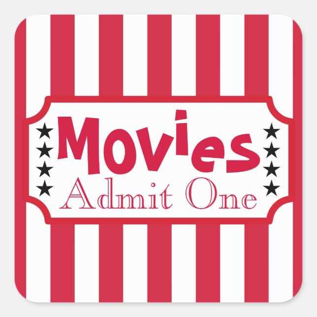 Retro Movie Zuhause Theater Kino Party Stickers (Vorderseite)