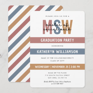 Retro MSW Master of Social Work Abschluss Einladung