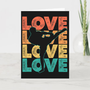 Retro Muay Thai Liebeswort Thema Grafikdesign Kic Karte