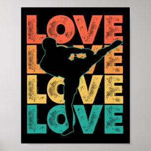 Retro Muay Thai Liebeswort Thema Grafikdesign Kic Poster