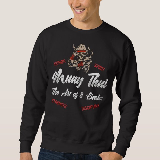 Retro Muay Thai und Thai Boxing Sweatshirt (Vorderseite)
