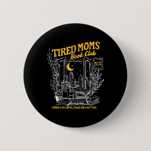 Retro Müde Mamas Buchklub Buchbar Buchtrovert Mot Button