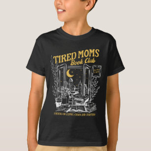 Retro müde Mütter Buchclub Büchernarr Buchliebhabe T-Shirt
