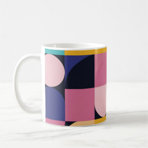 Retro-Mug Pop-Geometrie – Farbige Mitte des Jahrhu Kaffeetasse