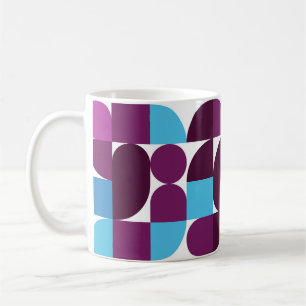 Retro-Mug Pop-Geometrie – Farbige Mitte des Jahrhu Kaffeetasse