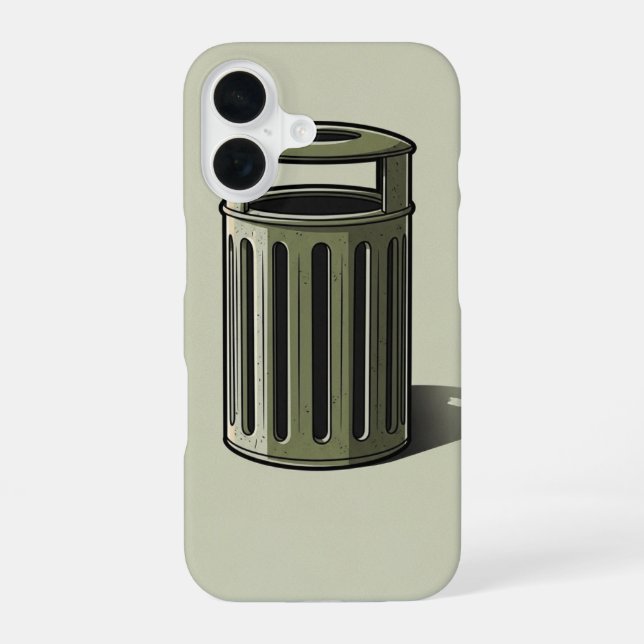Retro-Mülleimer einfach iPhone 16 Hülle (Rückseite)
