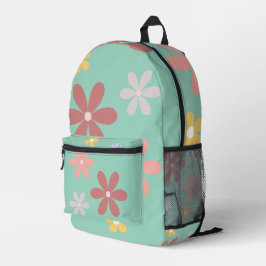 Retro Multi-Colored Daisy Pattern Bedruckter Rucksack