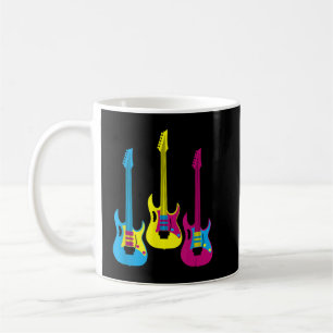 Retro Multicolor CMYK Electric Guitar Graphic Lead Kaffeetasse