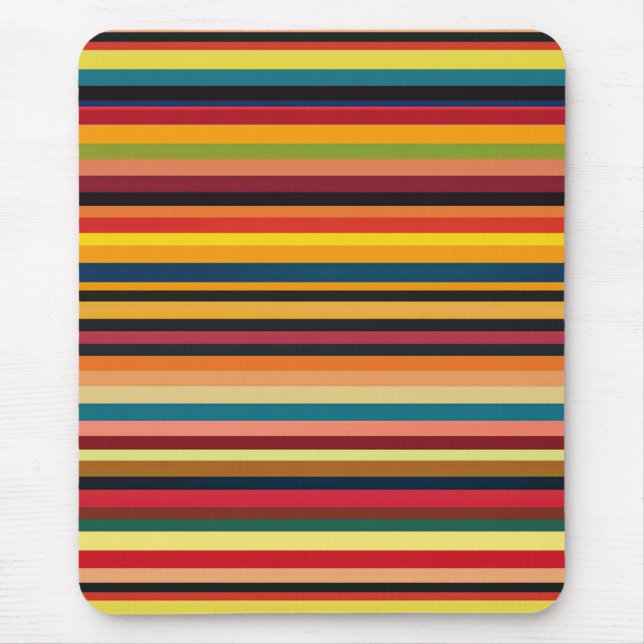 Retro Multicoloured Stripe Modern Mouse Pad  Mousepad (Vorne)