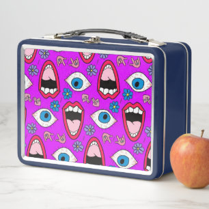 Retro-Mund und Augen Metall Lunch Box