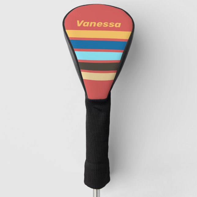 Retro Murmur Across Striping with Name Golf Headcover (Vorderseite)