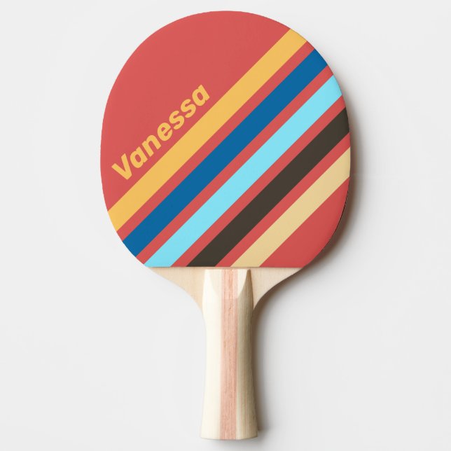 Retro Murmur Angled Striping with Name Tischtennis Schläger (Vorderseite)