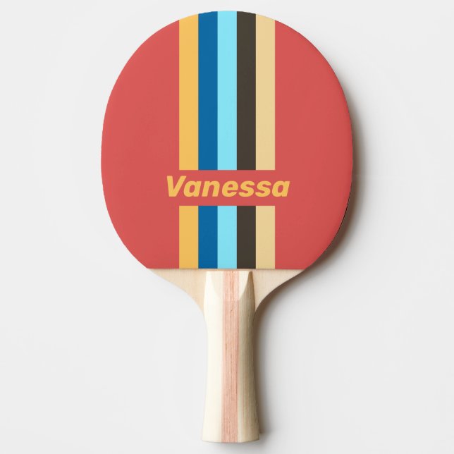 Retro Murmur Pin Striped with Name Tischtennis Schläger (Vorderseite)