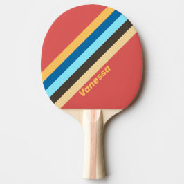Retro Murmur Streifen mit Namen Tischtennis Schläger