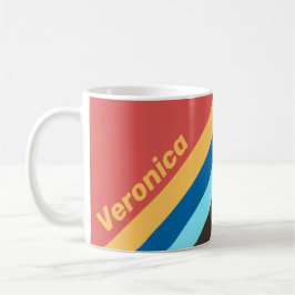 Retro Murmur Stripes with Name Kaffeetasse