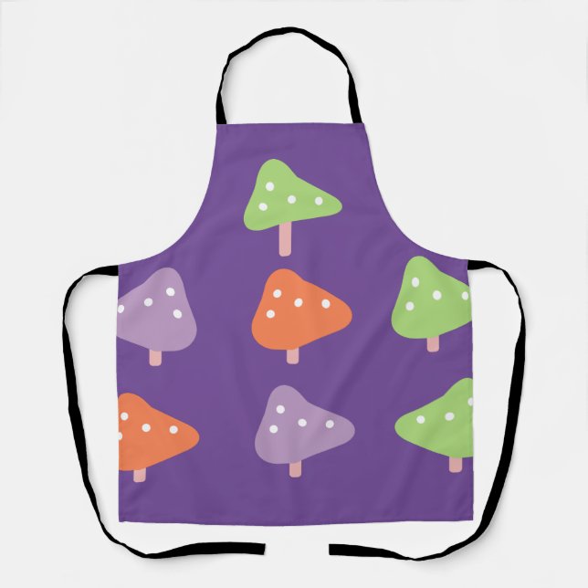Retro Mushroom Colorful Pattern Schürze (Vorderseite)