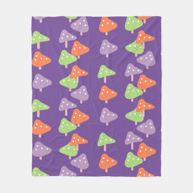Retro Mushroom farbenfrohe Muster Kinder Fleecedecke (Vorderseite)