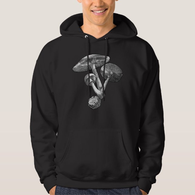 Retro Mushroom Fungi Foraging Spores Shroom Picker Hoodie (Vorderseite)