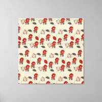 Retro Mushroom Kitchen Deco Leinwand Art