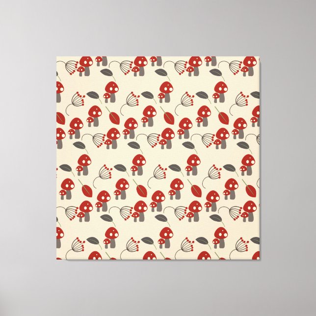 Retro Mushroom Kitchen Deco Leinwand Art (Vorderseite)